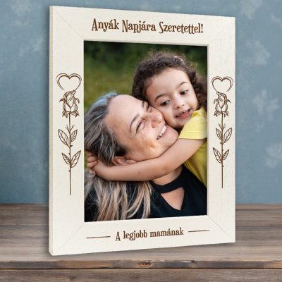 Anyák napi képkeret: Rózsaszál (álló)