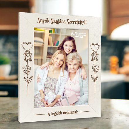 Anyák napi képkeret: Rózsaszál (álló)