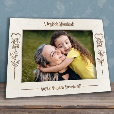 Anyák napi képkeret: Rózsaszál (fekvő)