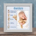 Baba képkeret születési adatokkal - Macikaland 1