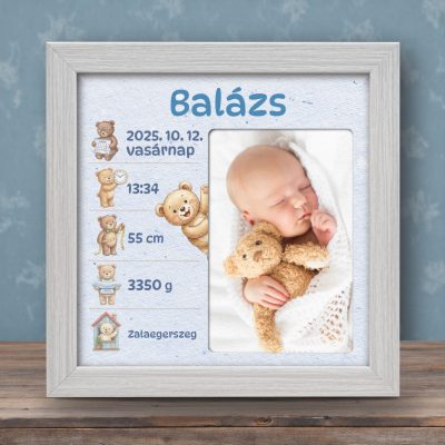 Baba képkeret születési adatokkal - Macikaland 1