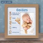 Baba képkeret születési adatokkal - Macikaland 1