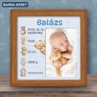 Baba képkeret születési adatokkal - Macikaland 1