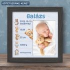 Baba képkeret születési adatokkal - Macikaland 1