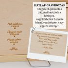 fa hátlap gravírozott szöveggel – szerelmi történet közelről