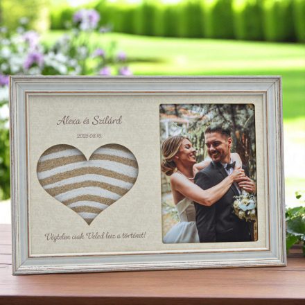 Homokceremónia szett Fényképtartóval Classic Fehér