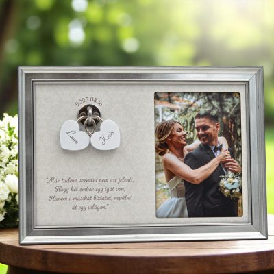 Lakatceremónia szett Fényképtartóval Classic Ezüst