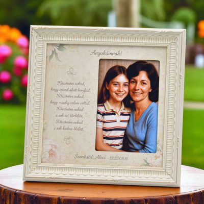 Szülőköszöntő ajándék esküvőre Antik Fehér