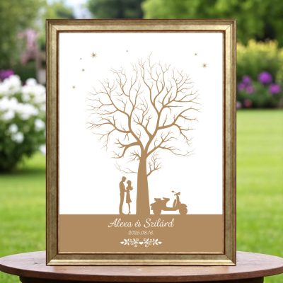   Ujjlenyomatos képkeret (Gesztenyefa - éjjeli randi) 30x40cm