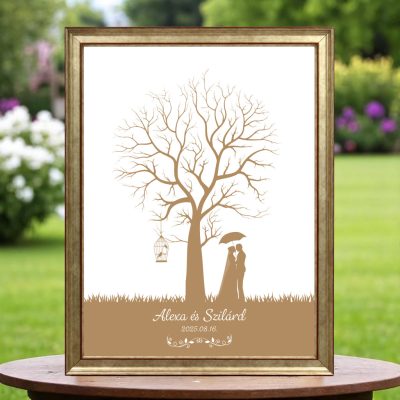 Ujjlenyomatos képkeret (Gesztenyefa - kalitka) 30x40cm