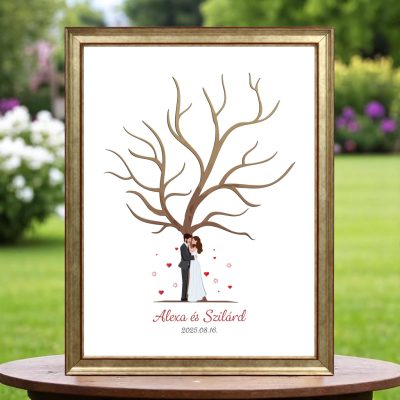 Ujjlenyomatos képkeret (Liliomfa - szivecske) 30x40cm