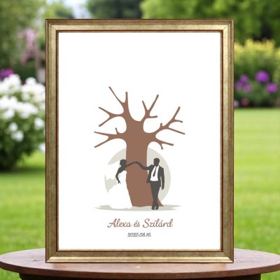 Ujjlenyomatos képkeret (Tölgyfa - első tánc) 30x40cm