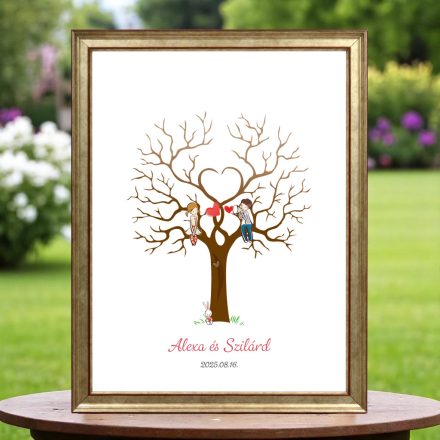 Ujjlenyomatos képkeret (Véndiófa - szerelem) 30x40cm