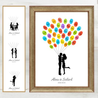 Ujjlenyomatos képkeret lufik (Romantikus) 21x30cm